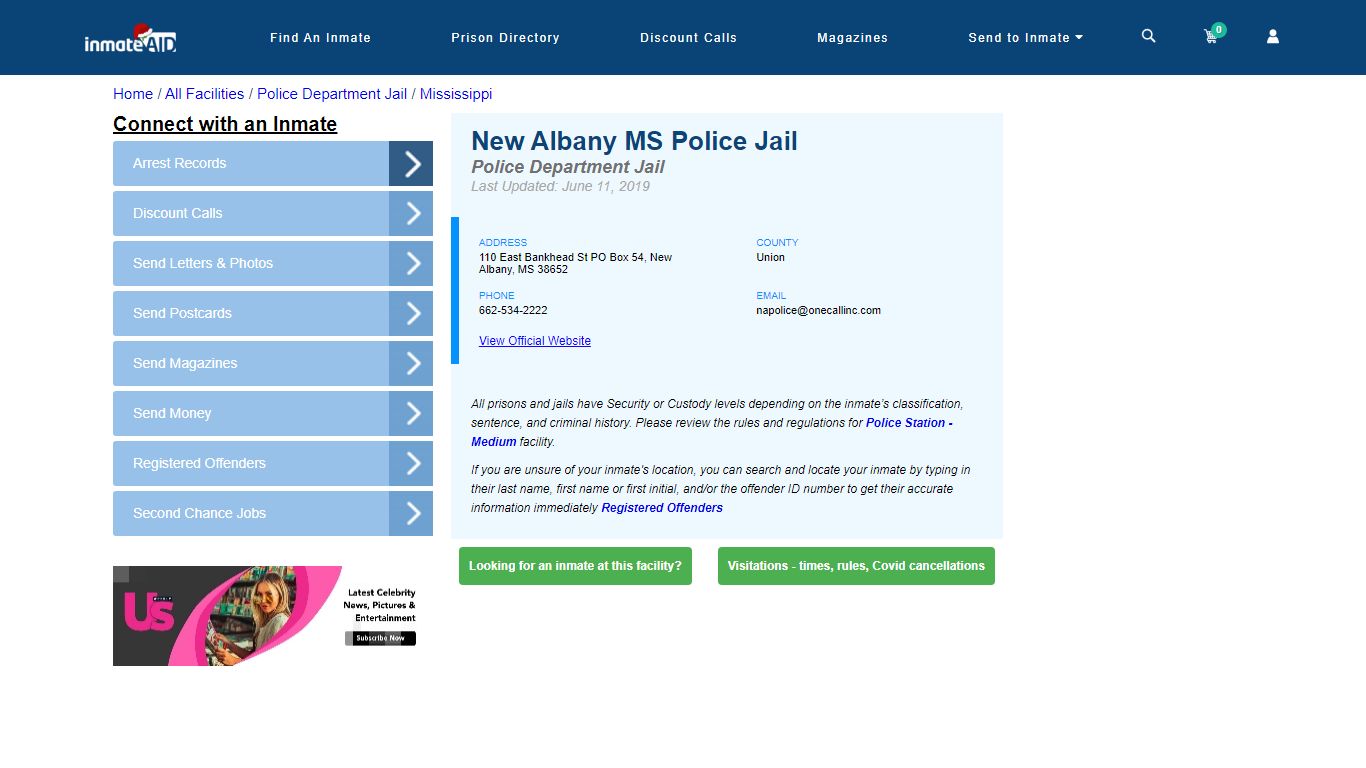 New Albany MS Police Jail & Inmate Search - New Albany, MS